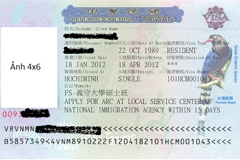 thủ tục xin visa đài loan